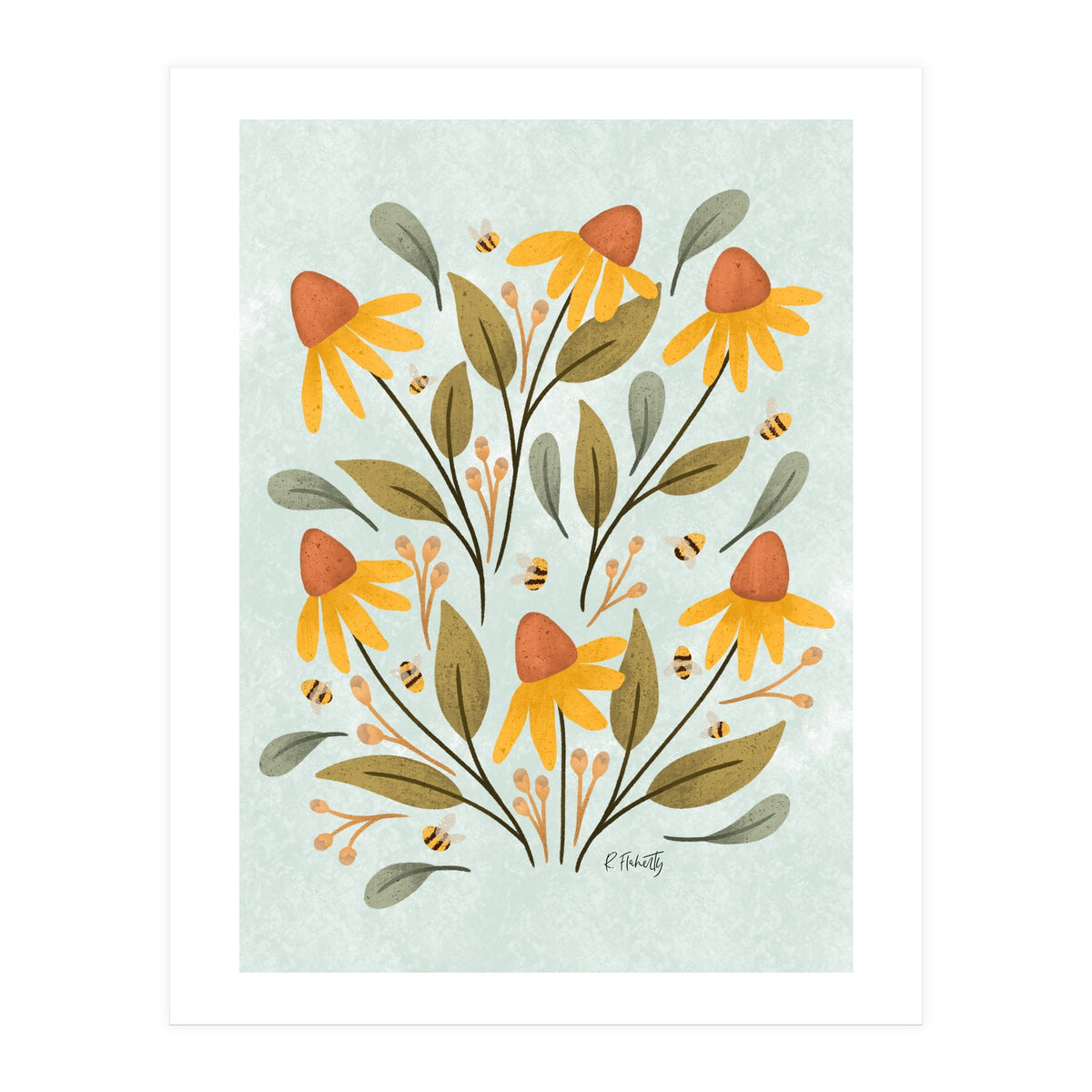 Daisies and Bumblebees (Print Only)