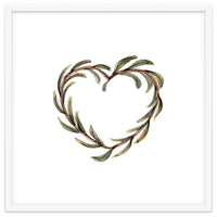 Olive branch heart