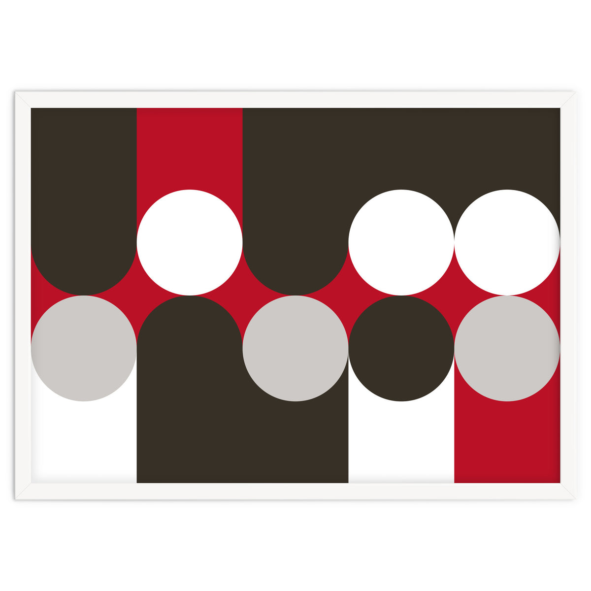 Geometric Shapes No. 33 - brown, red & white
