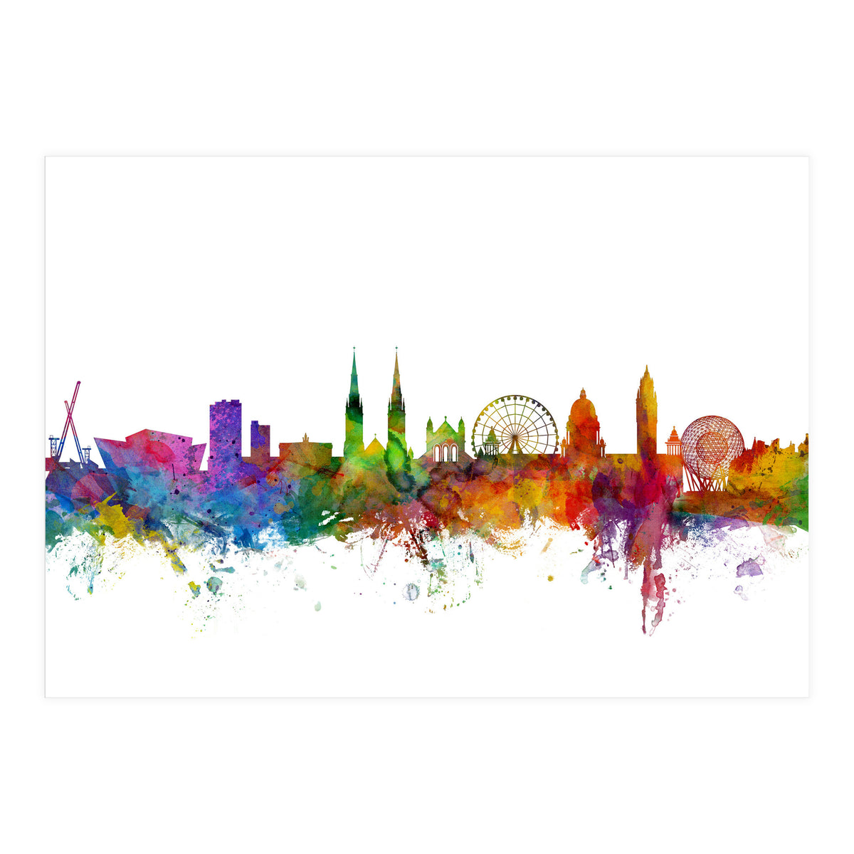 Belfast Northern Ireland Skyline (Print Only)