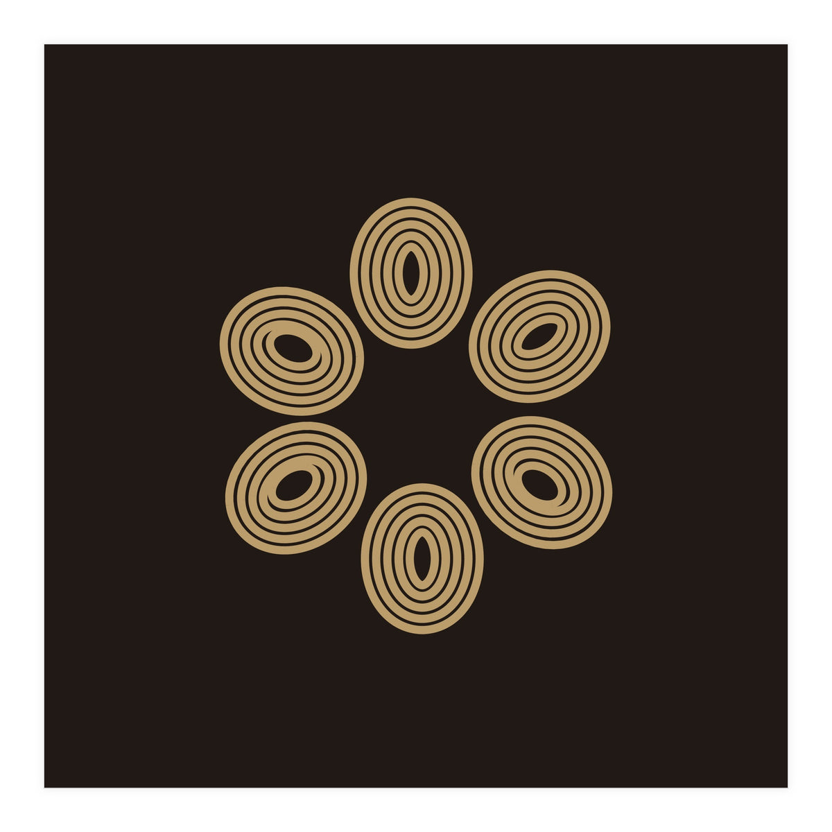 Golden floral lines | abstract minimal (Print Only)