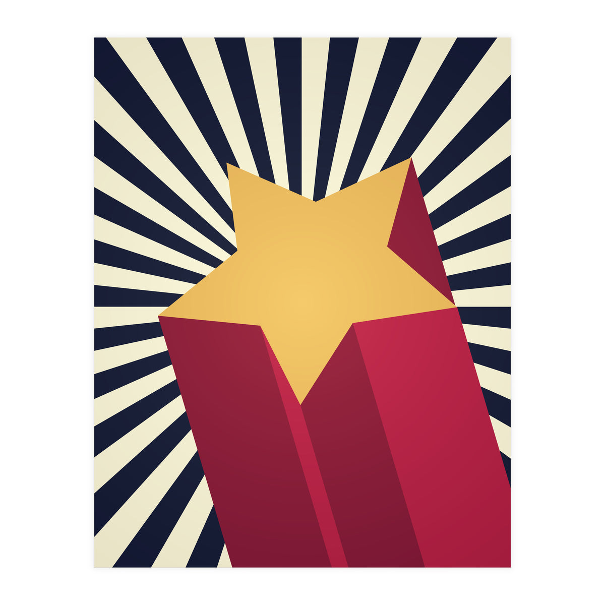 Mid Century 3d Star (Print Only)