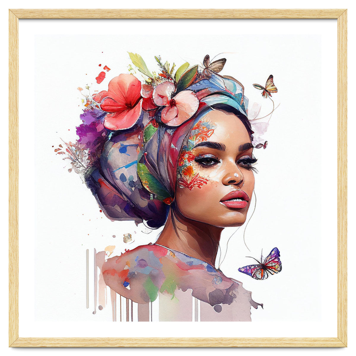 Watercolor Floral Arabian Woman #7