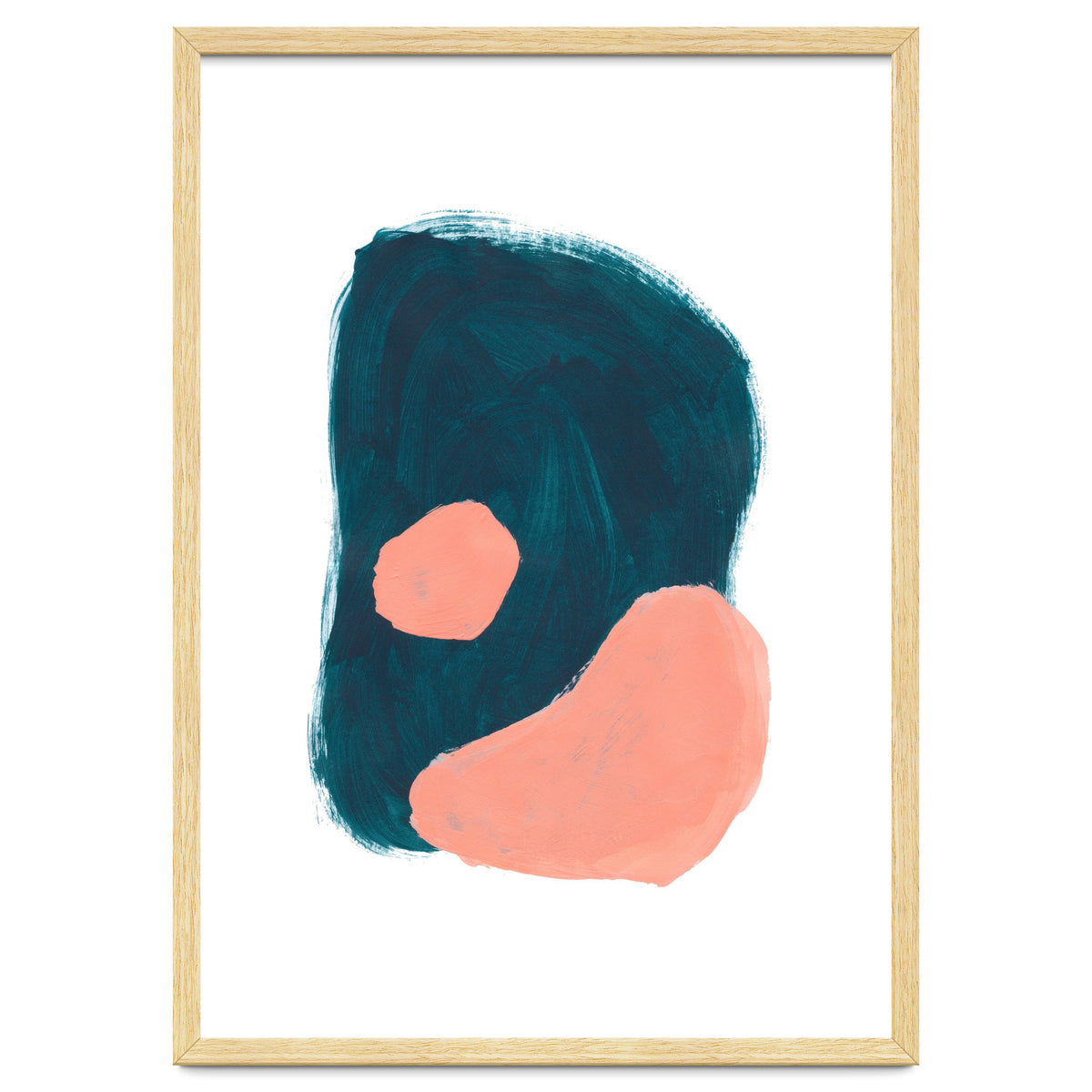 Teal Blob Salmon Bubbles