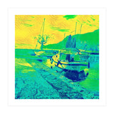 Boats on Green, blue and yellow (Print Only) thumbnail