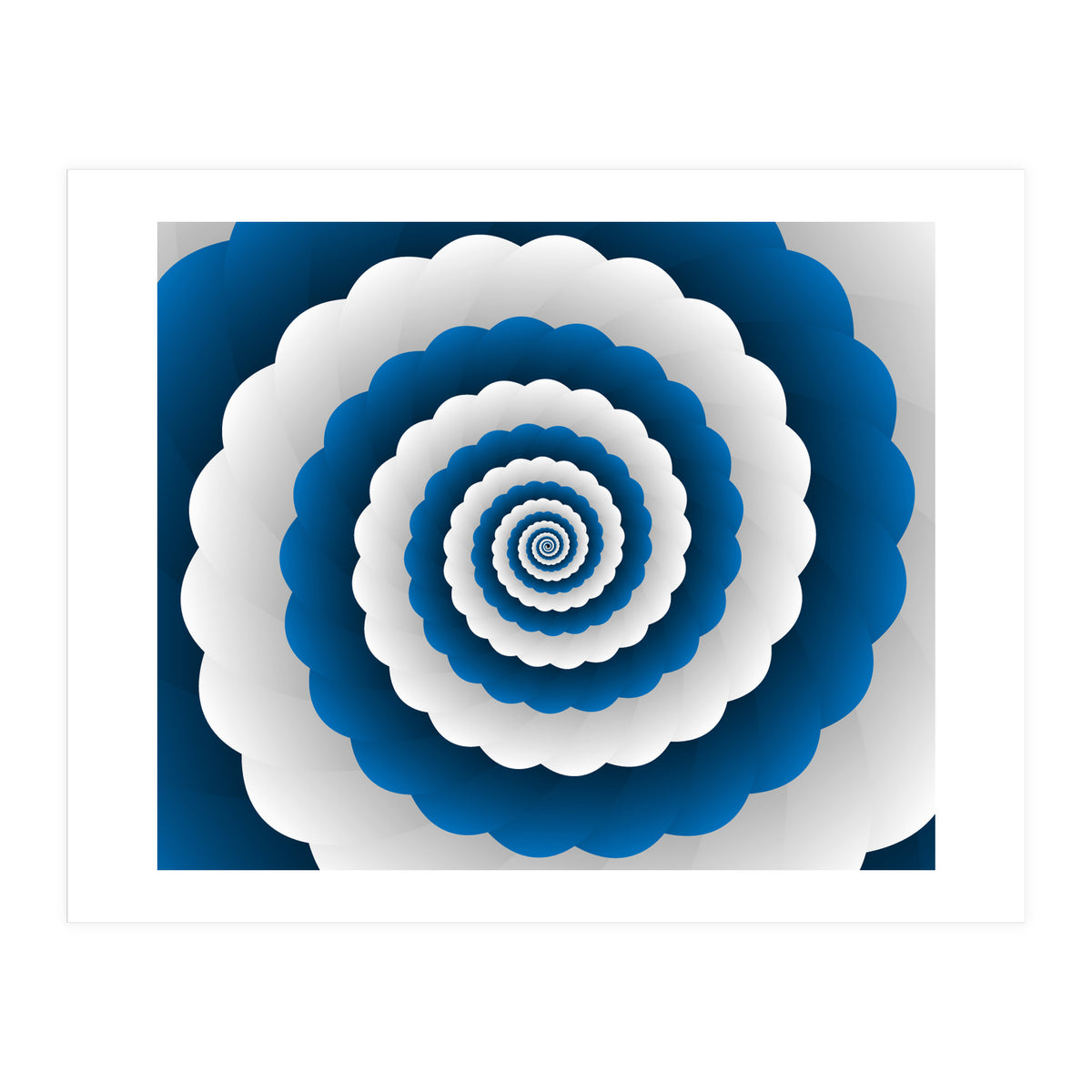 Blue Modern Floral Interior Design (Print Only)