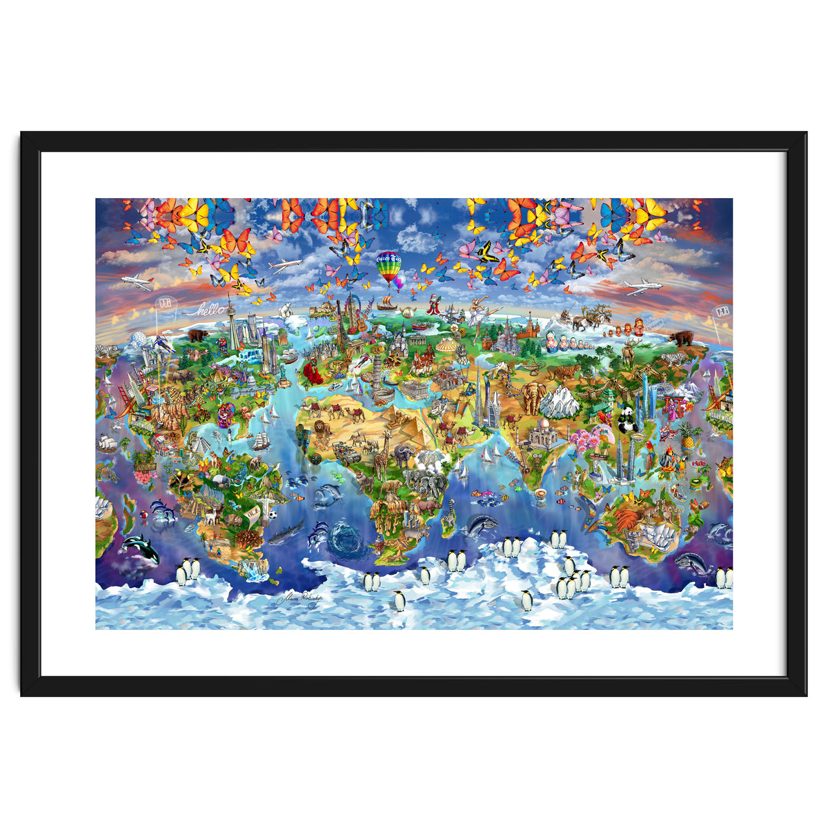 World Wonders Illustrated Map