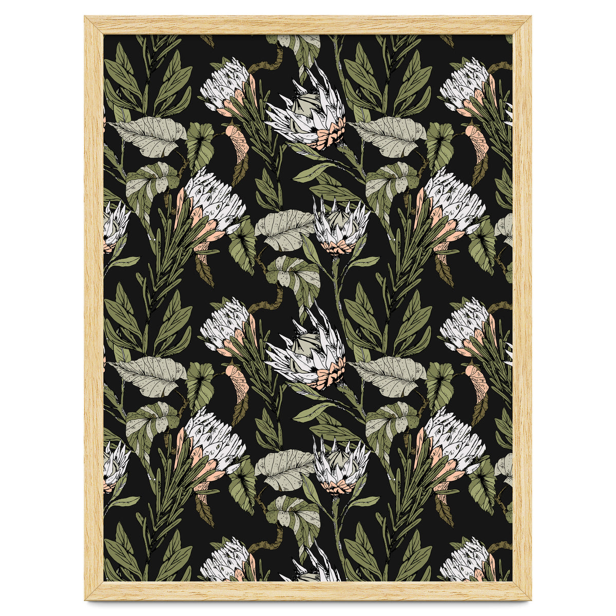 Dark pattern botanical boho