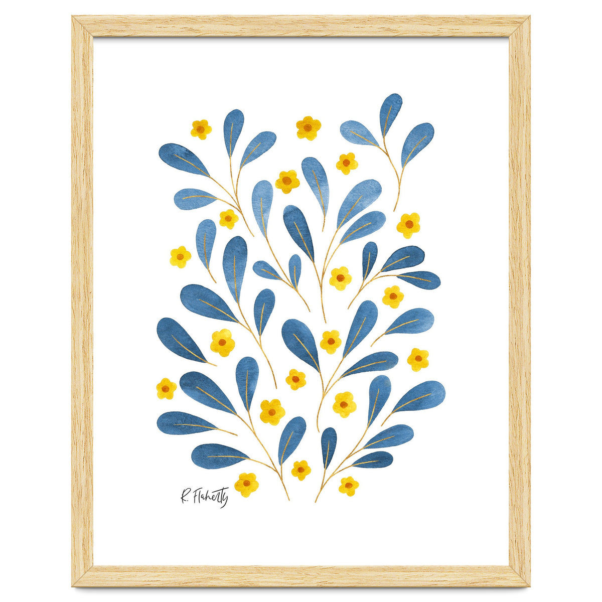 Springtime Floral | Blue and Yellow