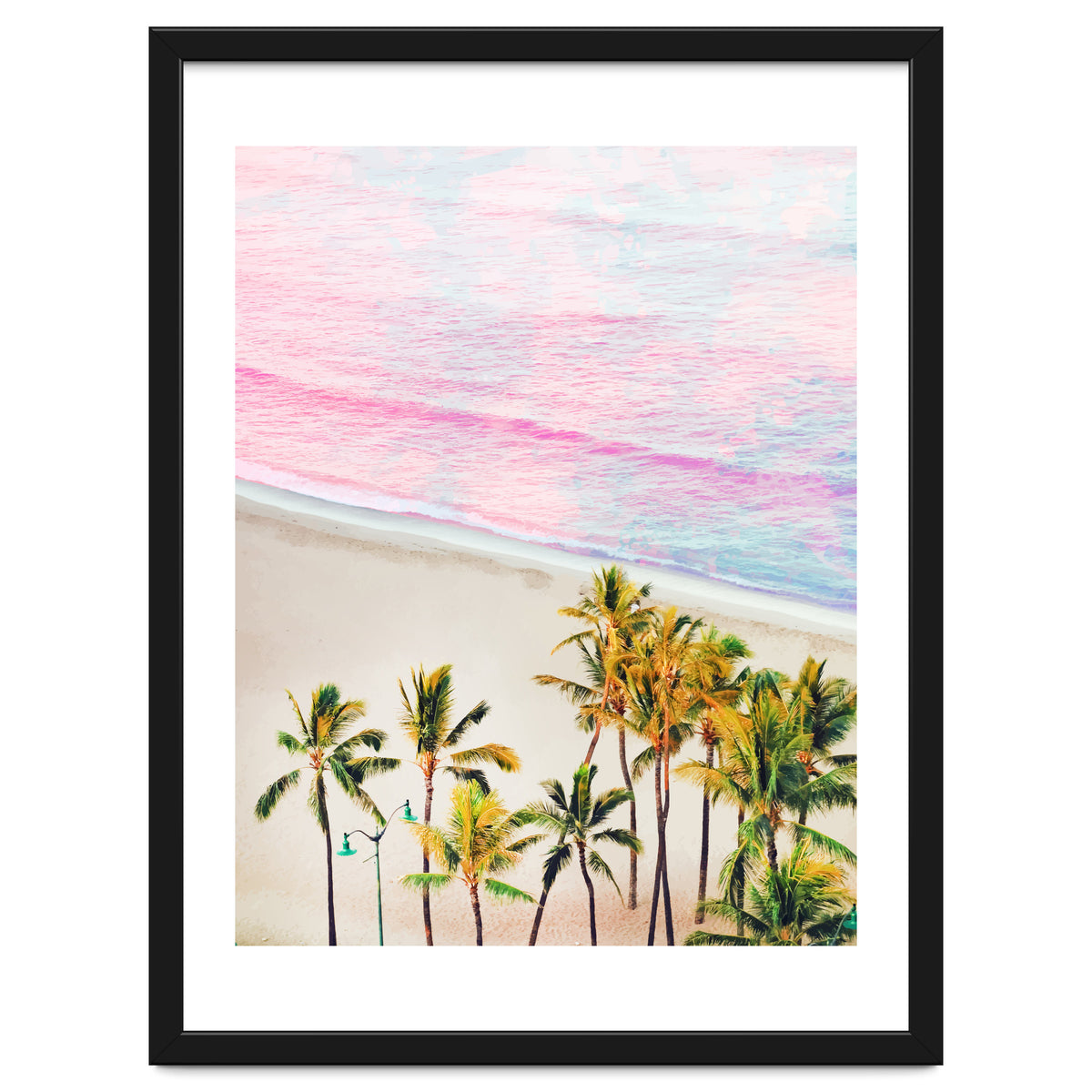 Pink Ocean | Dreamy Scenic Tropical Beach Travel | Blush Nature Sea Beach Coconut Trees