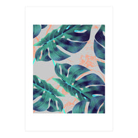 Be Tropical, Botanical Jungle Monstera Illustration, Modern Bohemian Botanical Blush Painting (Print Only)