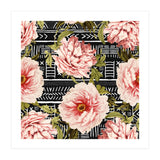 Flowering pink on drawn lines (Print Only) thumbnail