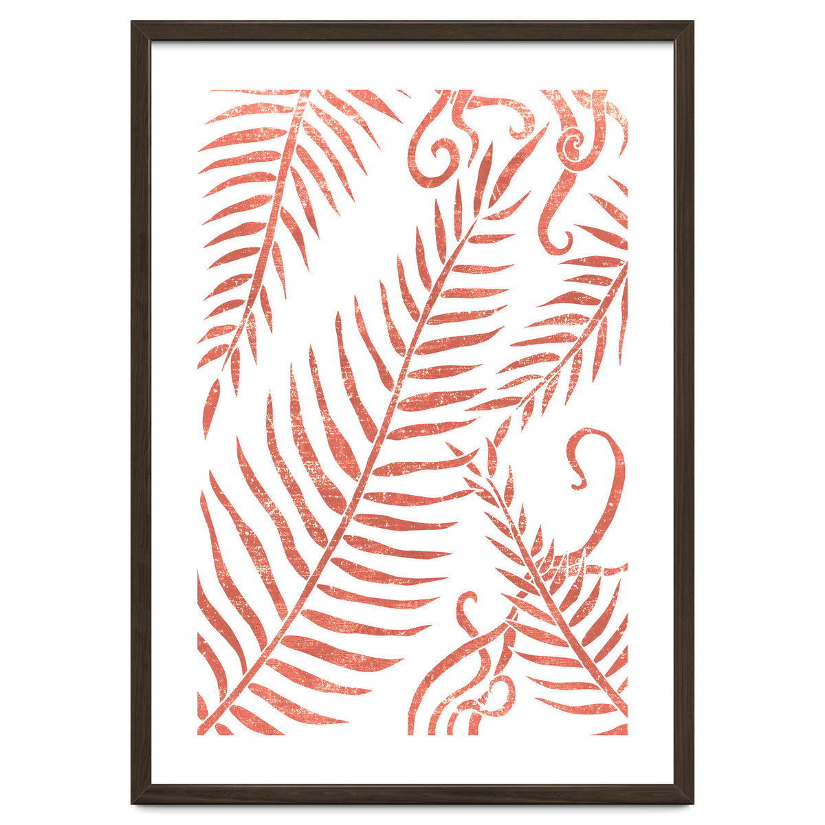 Abstract Terracotta Leaves 2 - Burnt Orange