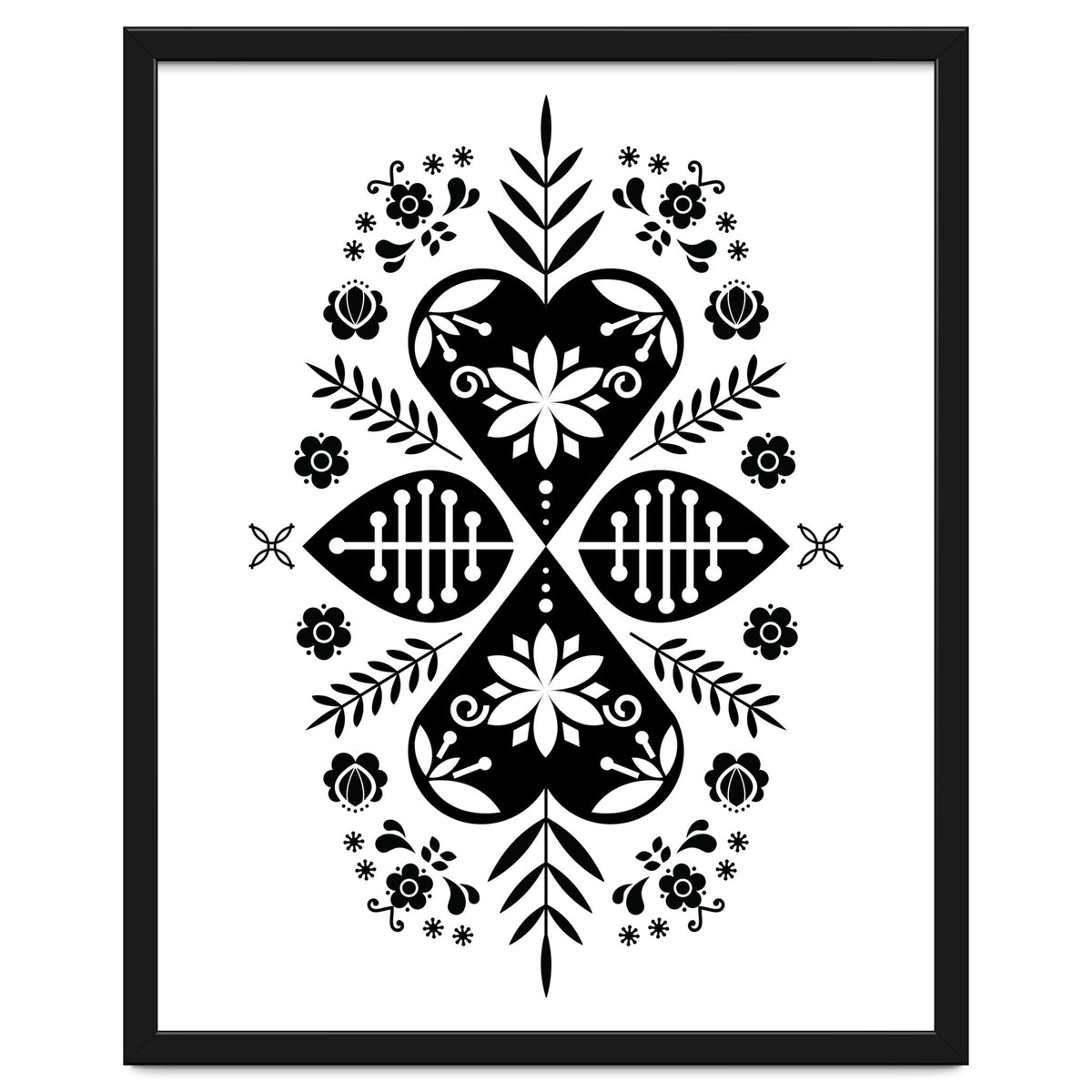 Scandinavian Folk Pattern Monochrome
