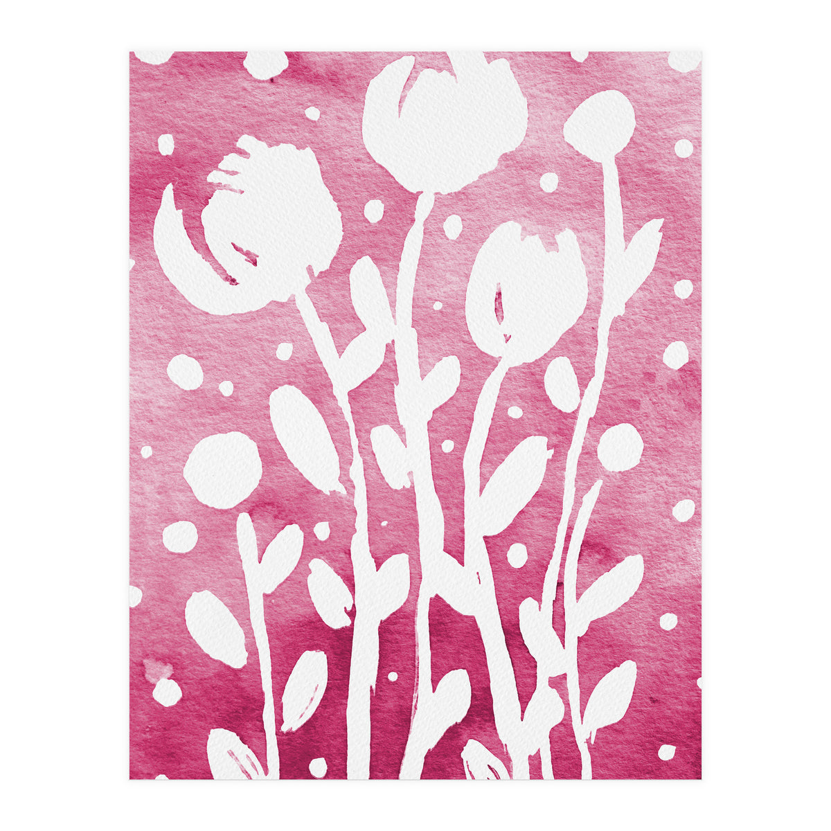Abstract Flowers Pink (Print Only)