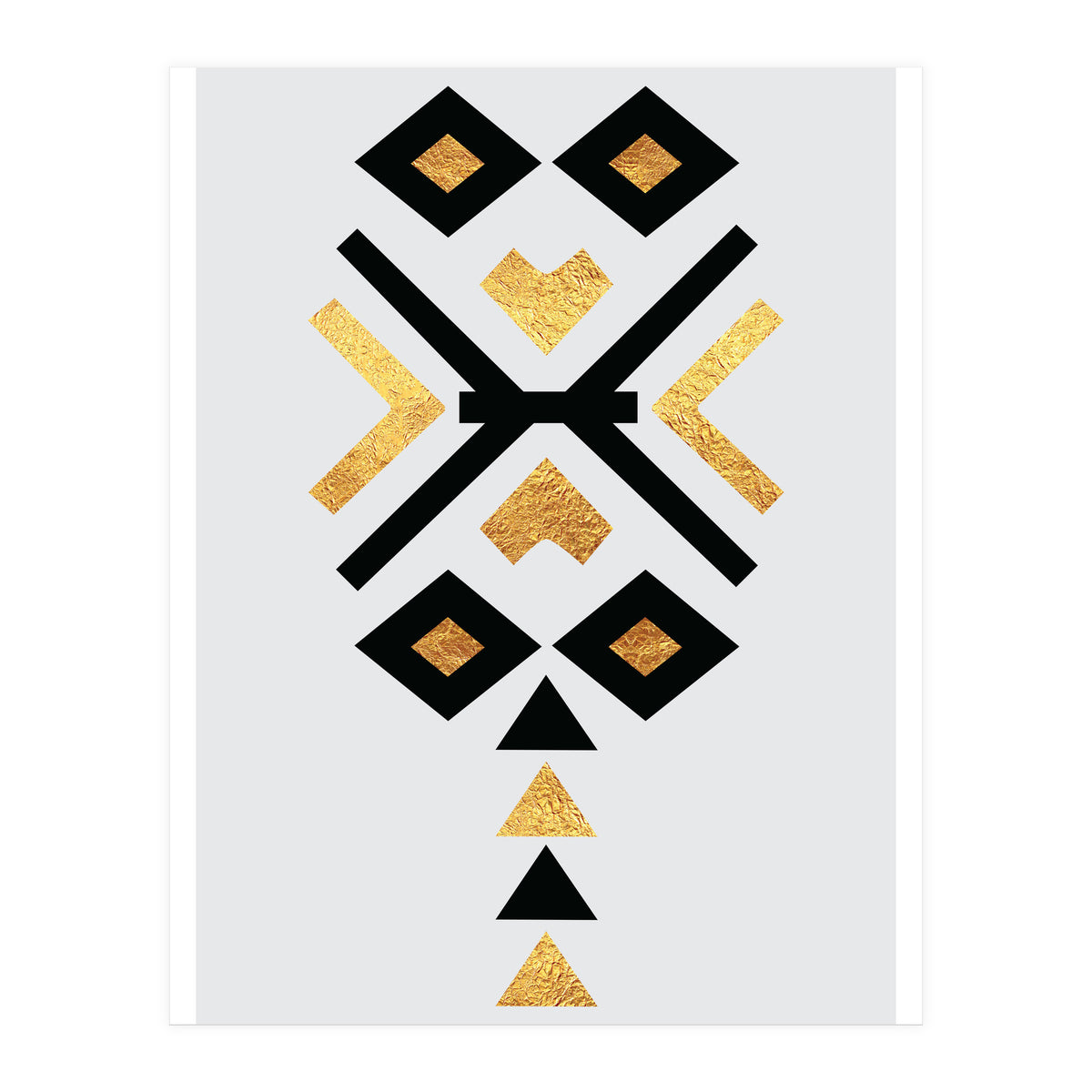 Gold And Black Abstract Tribal (Print Only)
