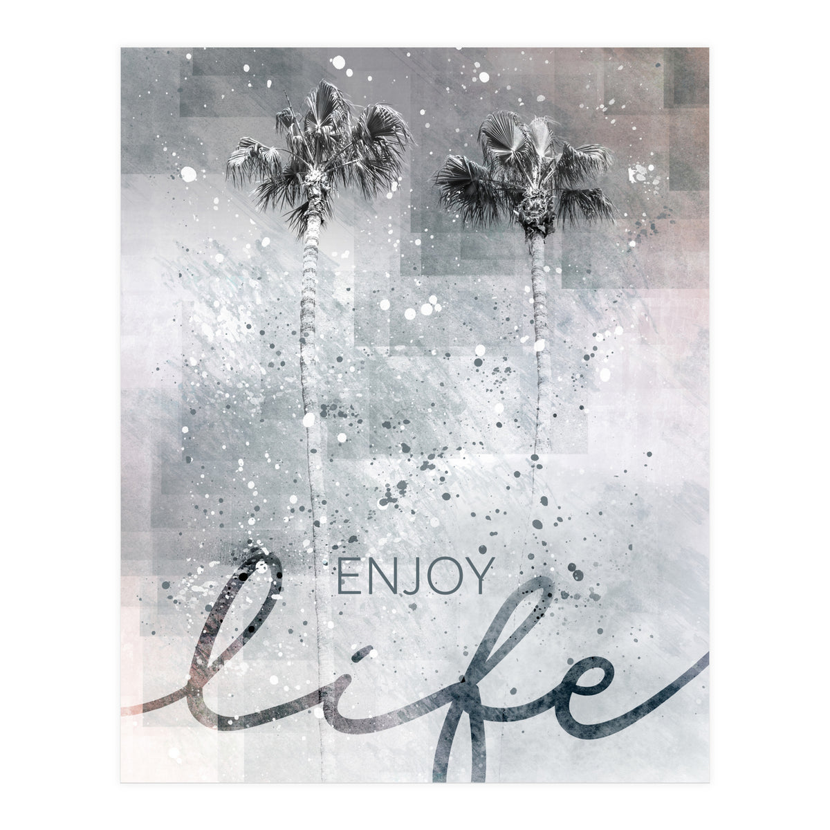 Idyllic palm trees | enjoy life (Print Only)