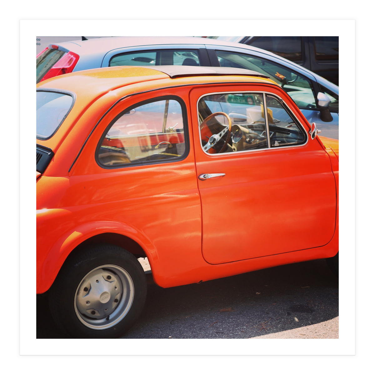 Classic orange Fiat 500 (Print Only)