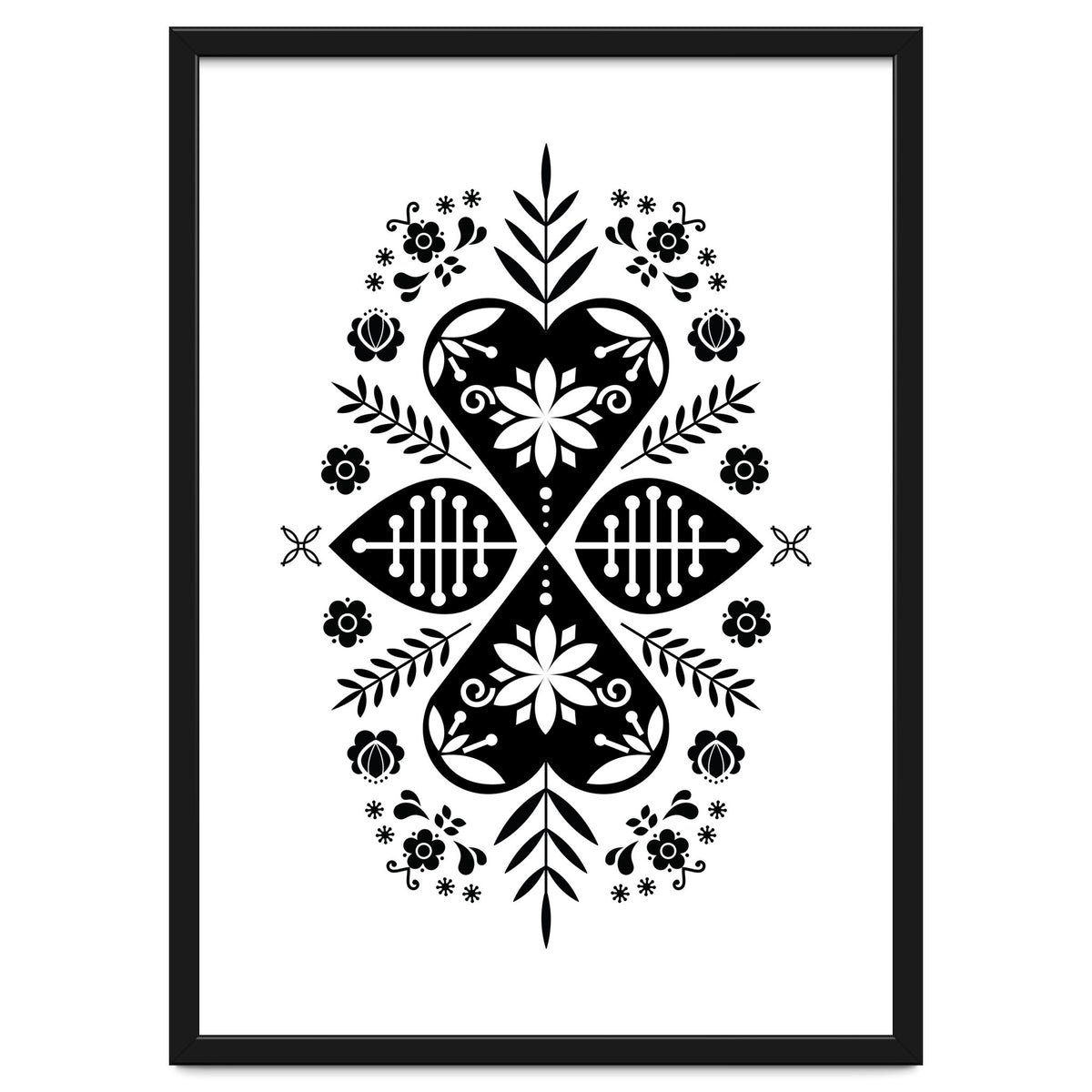 Scandinavian Folk Pattern Monochrome