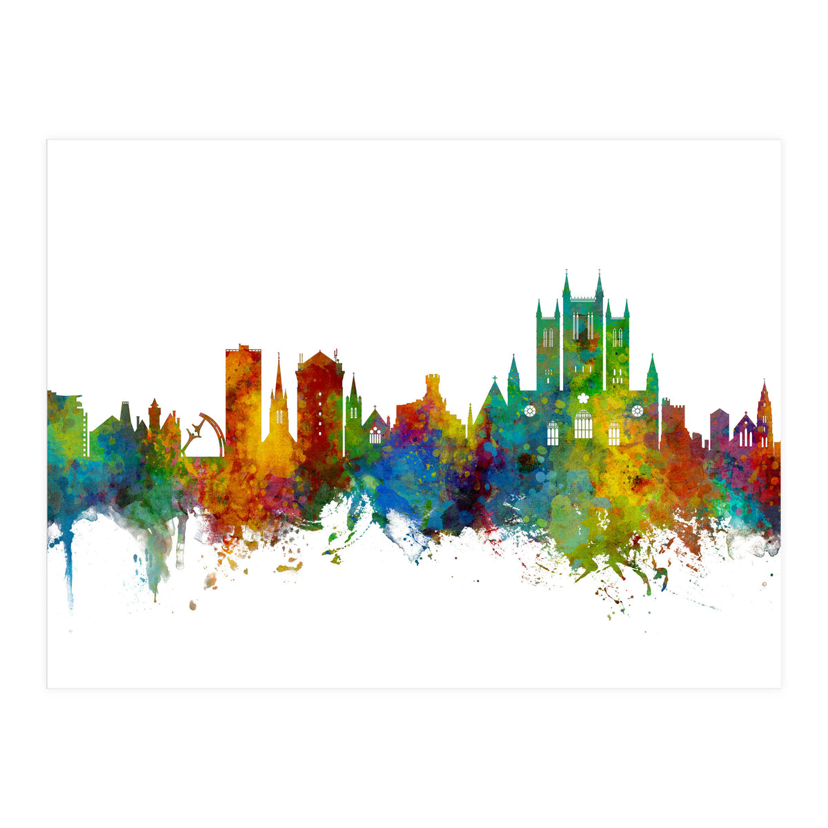 Lincoln England Skyline (Print Only)