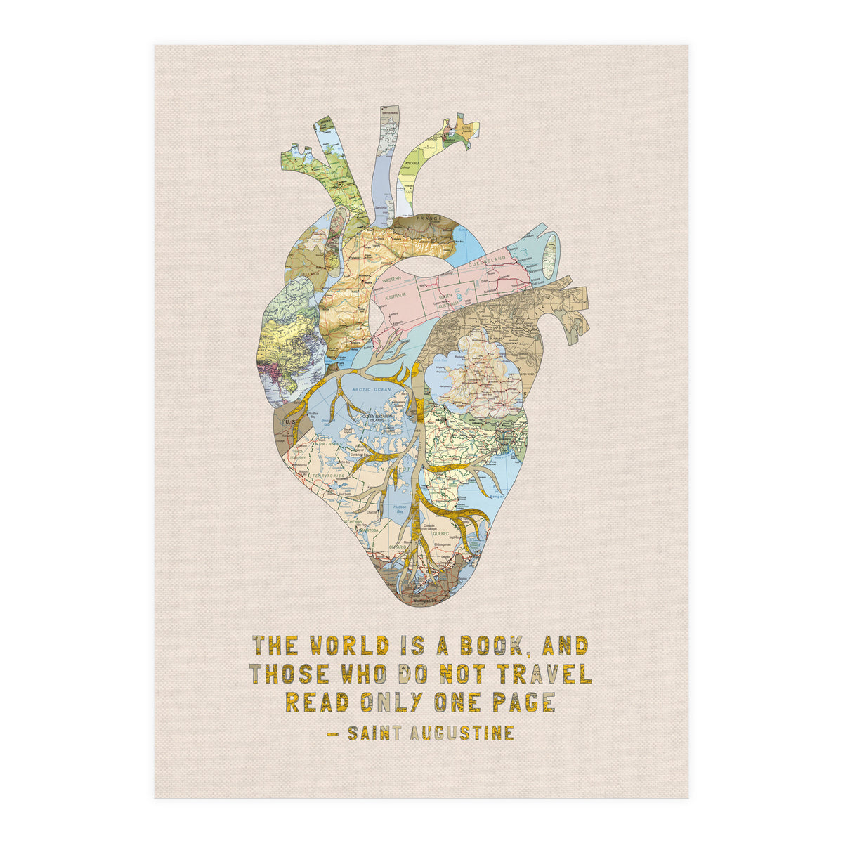 A Traveller's Heart + Quote (Print Only)