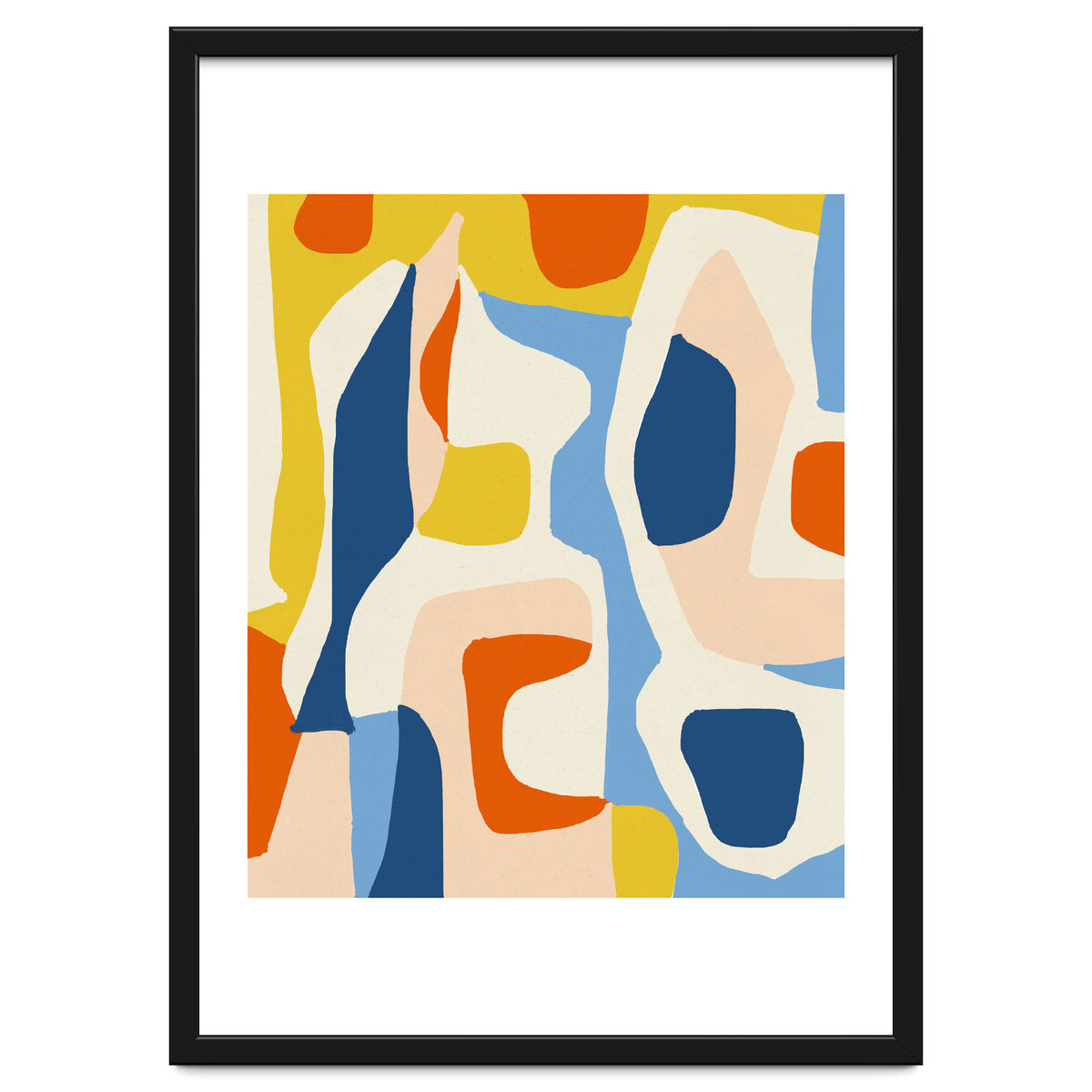 Me & Mine, Abstract Bohemian Pastel Shapes Painting, Eclectic Colorful Graphic Design