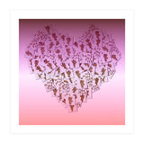 Heart collage of golden Cupid like characters (Print Only) thumbnail