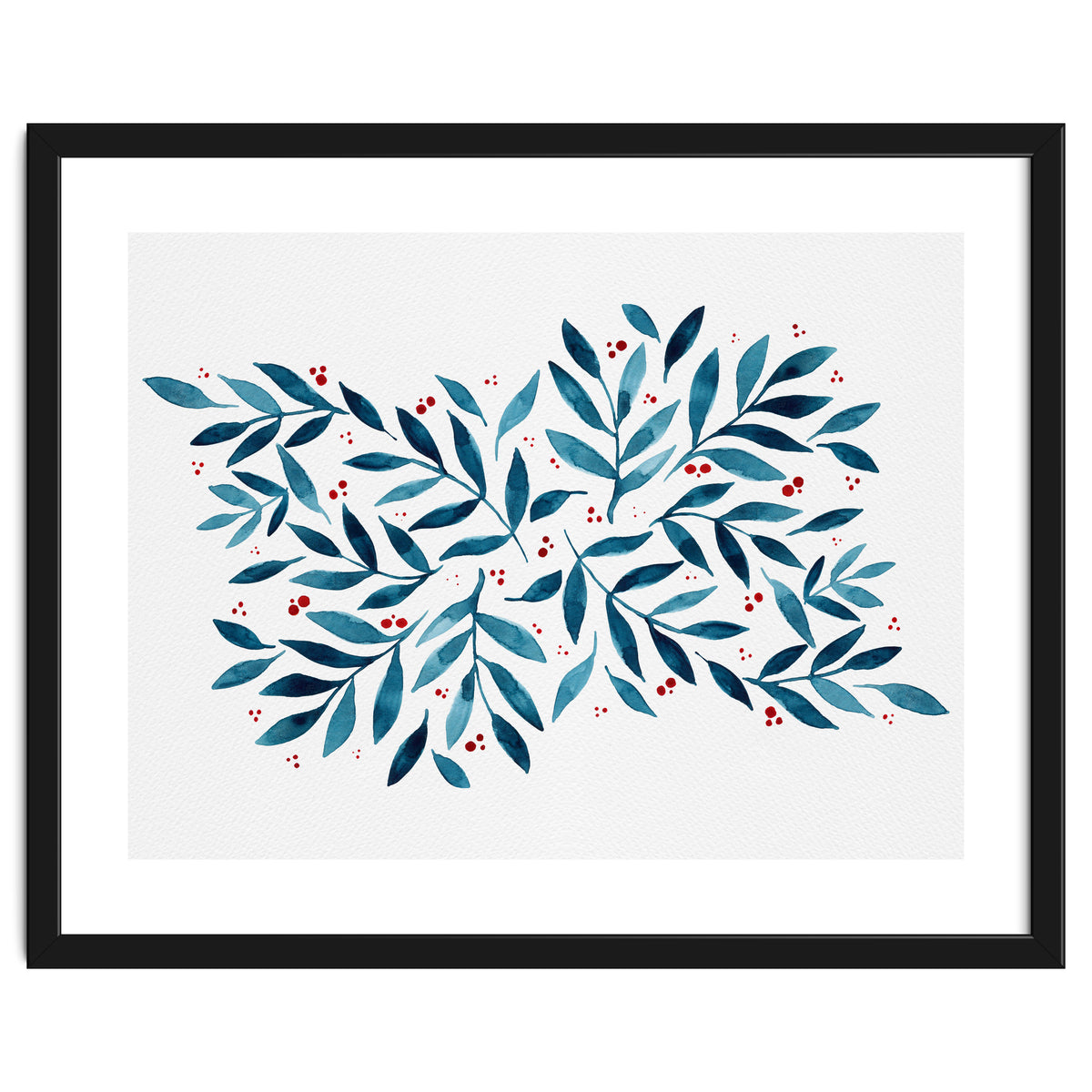 Teal Branches And Dots