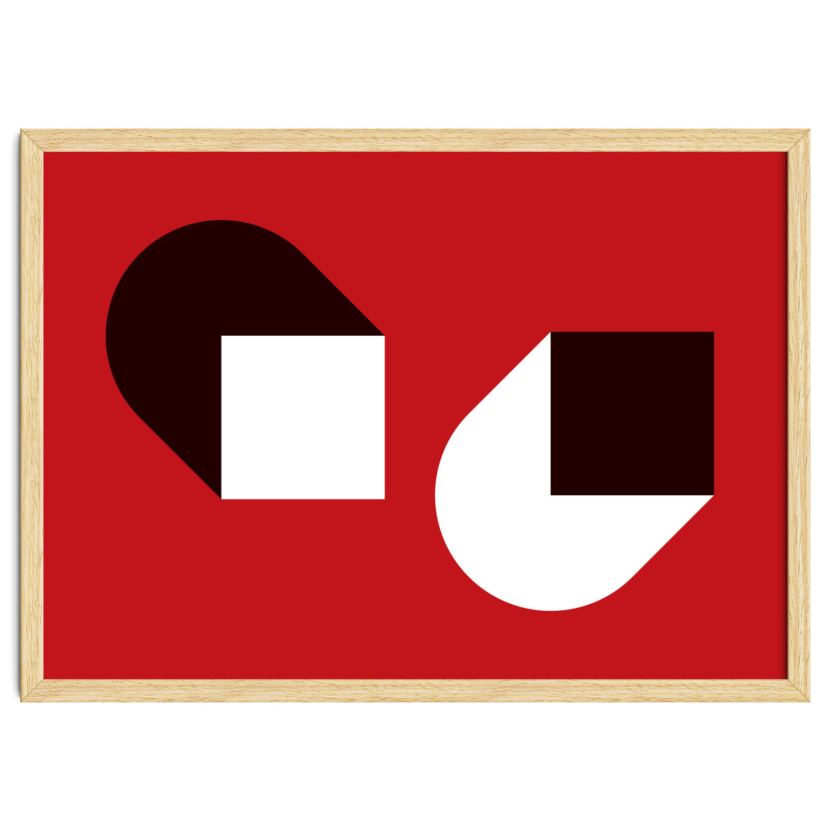 Geometric Shapes No. 38 - red, white & black