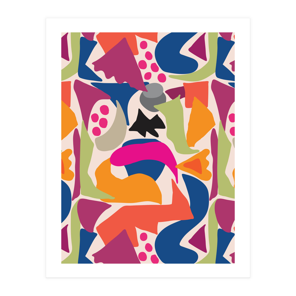 Black Fish Abstract Art (Print Only)