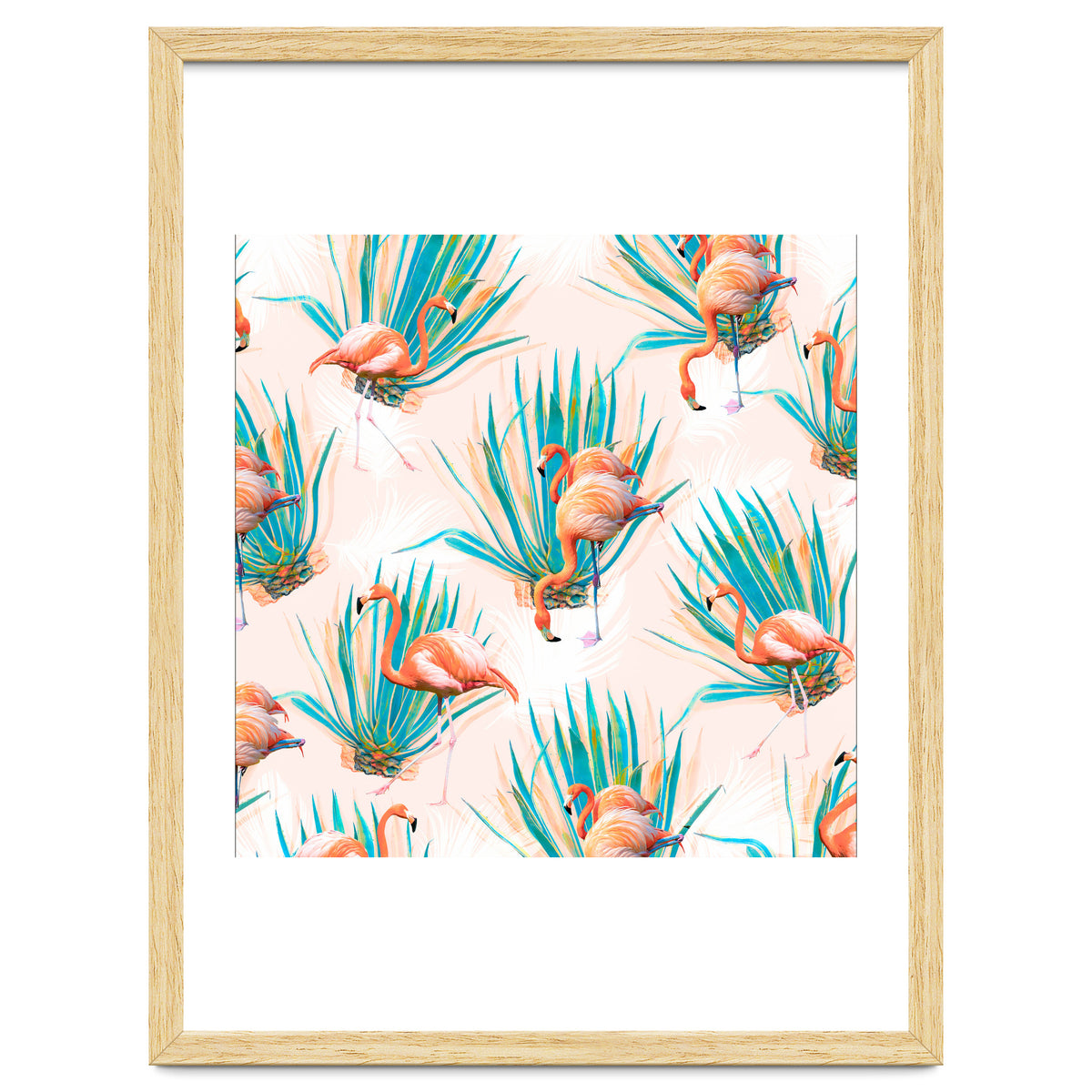 Anaglyph Flamingos with cactus