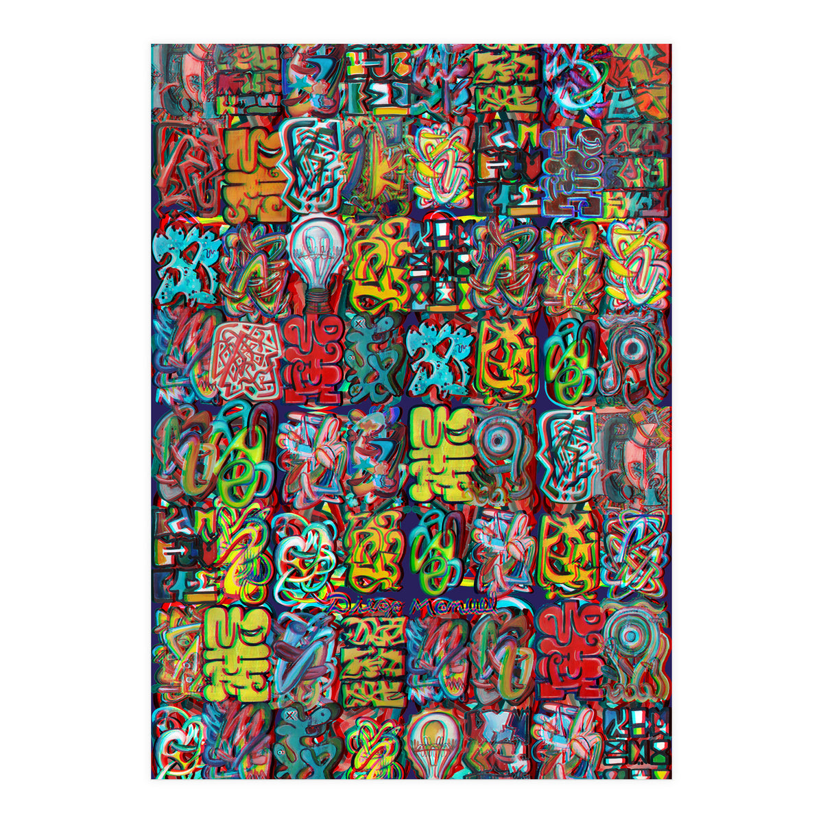 Formas 14 34 3d And Graffiti 6 (Print Only)