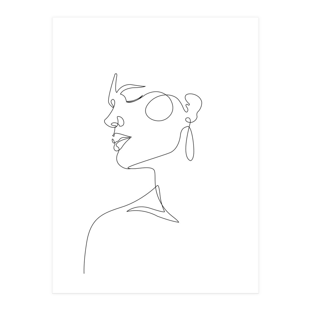woman side face (Print Only)