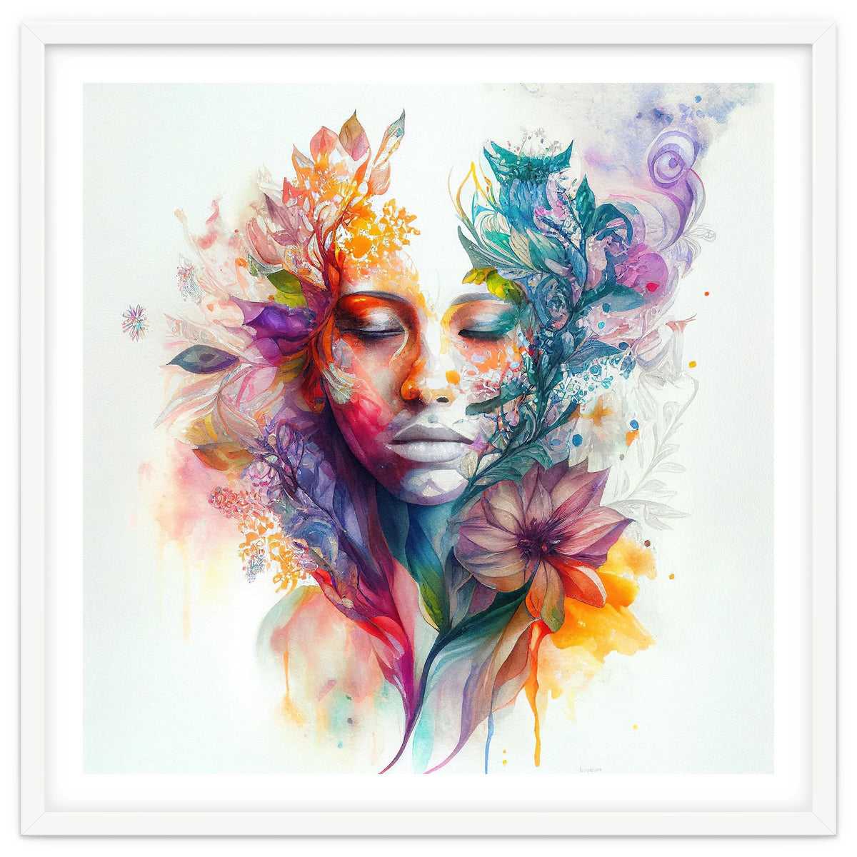 Watercolor Tropical Woman #15