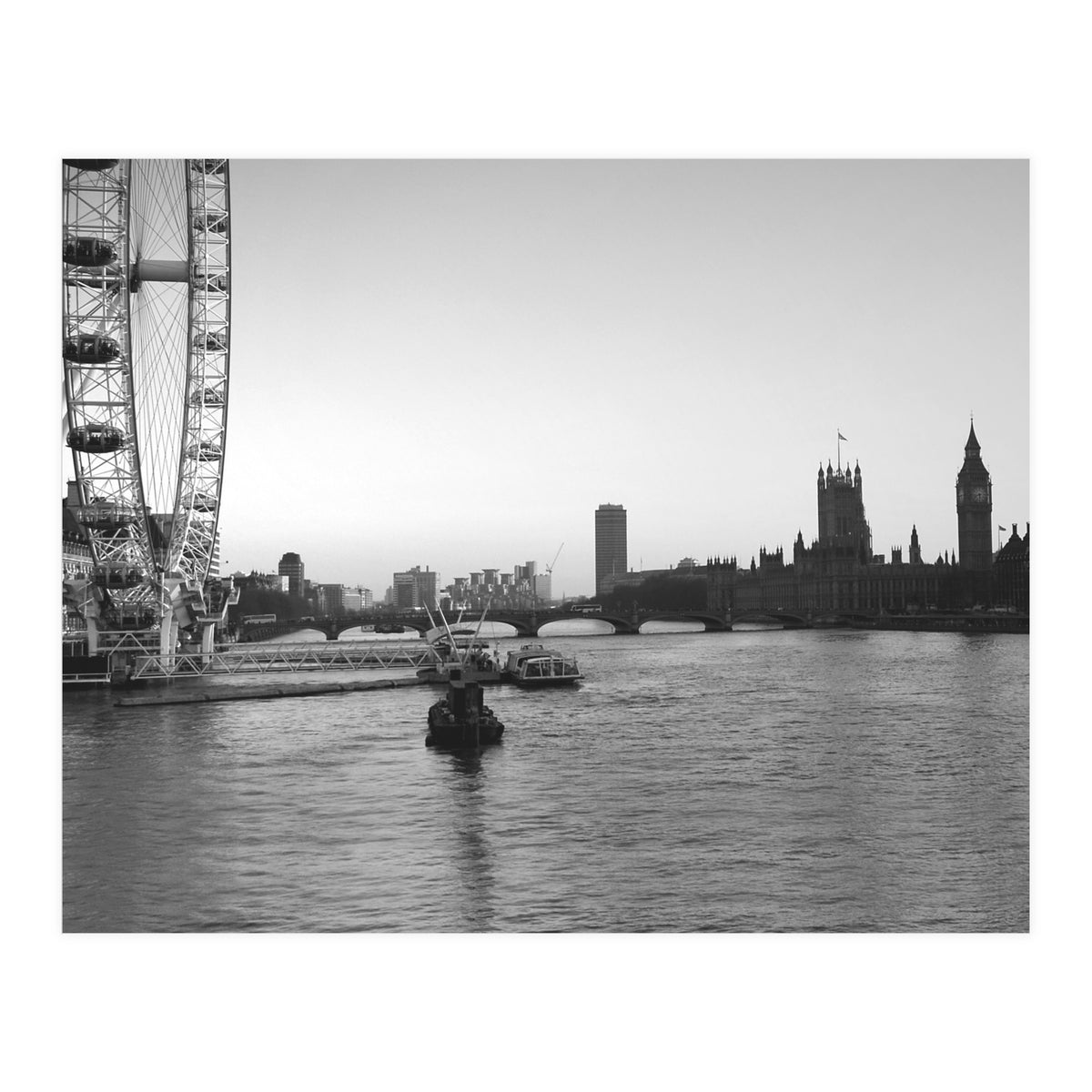 London River Thames, Big Ben House of Parliament  (Print Only)