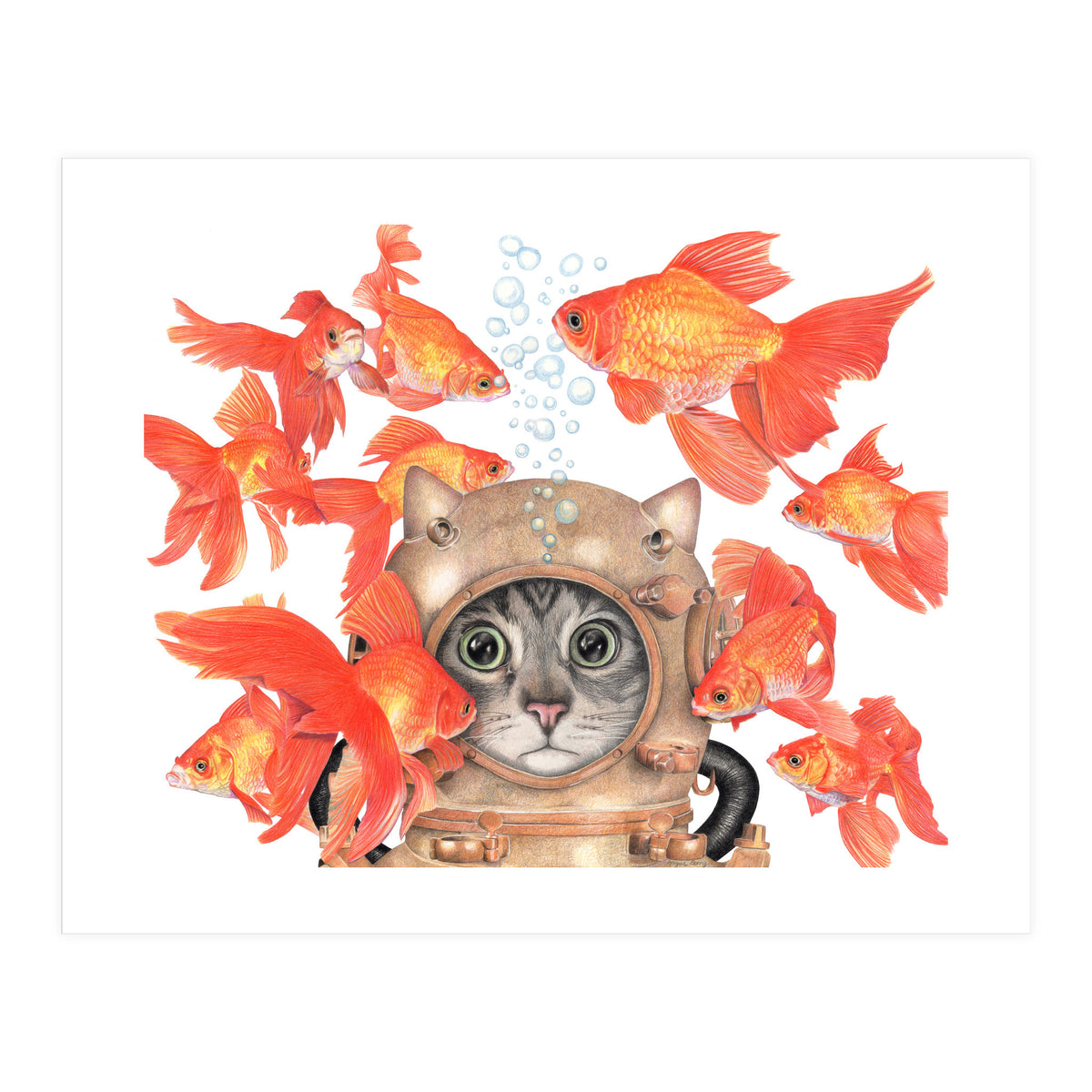 Scuba Cat  (Print Only)