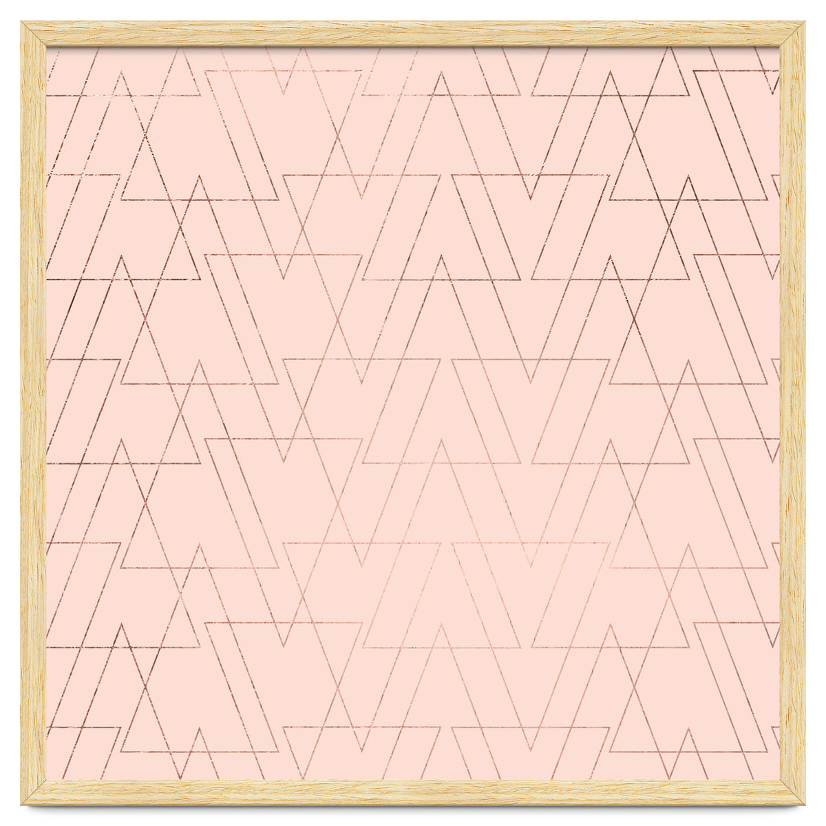 Modern Rose Gold Geometric Thin Triangles Blush Pink Abstract Pattern