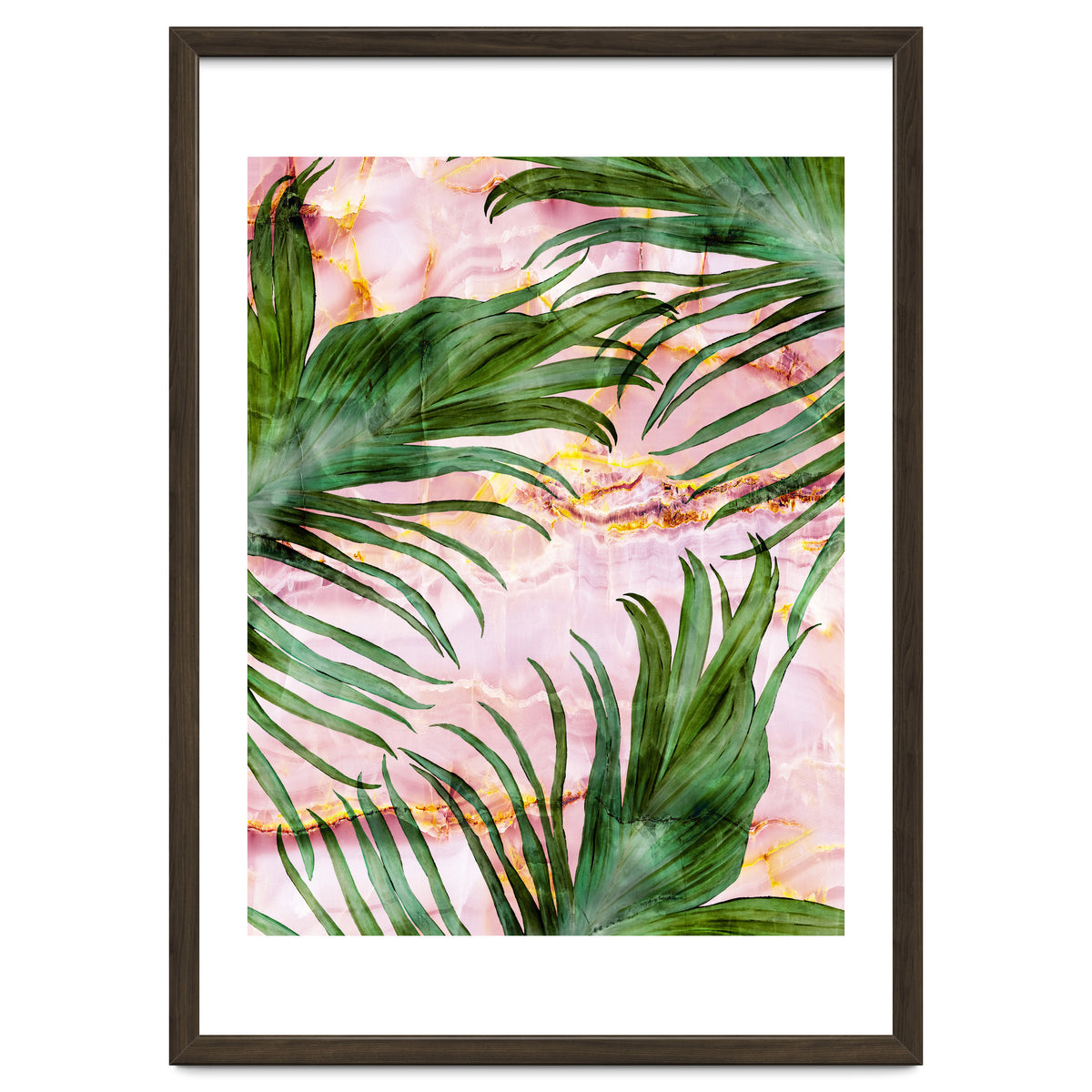 Palm leaf on marble 01
