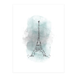 Watercolor Art Eiffel Tower | turquoise (Print Only) thumbnail