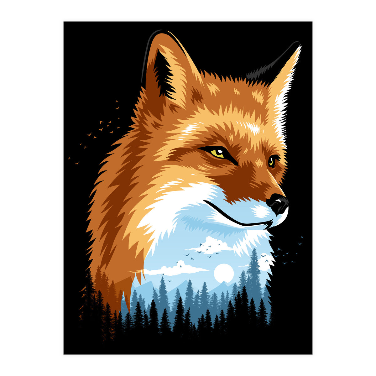 Fox Colors Forest (Print Only)