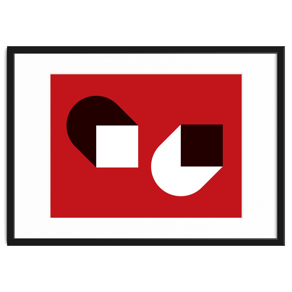 Geometric Shapes No. 38 - red, white & black