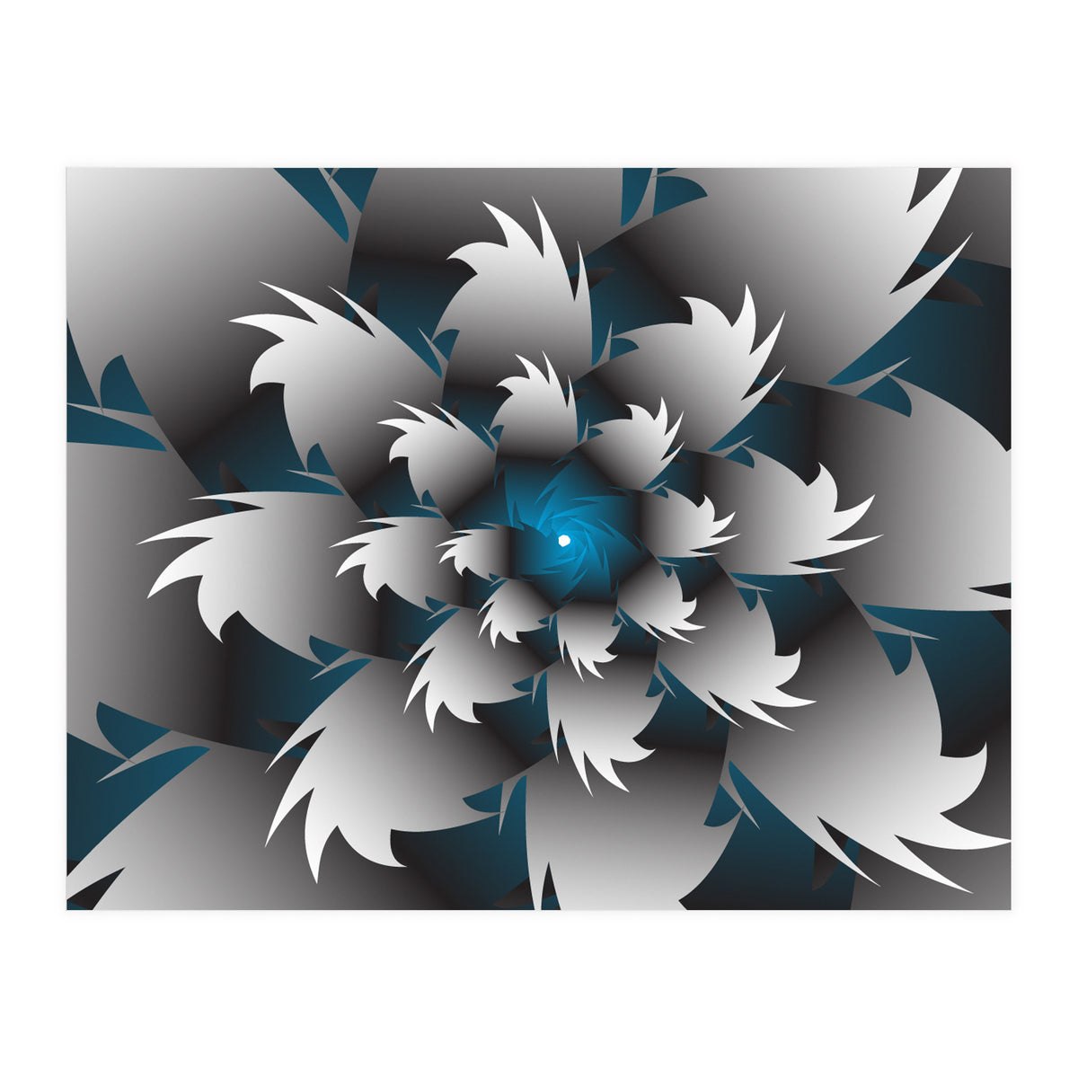 Seamless Blue 3D Floral (Print Only)