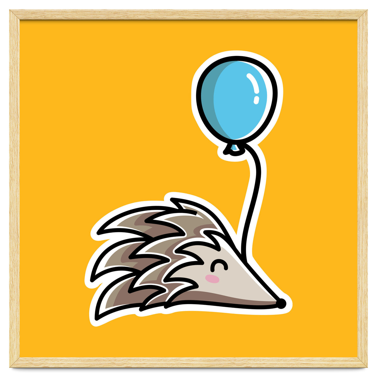 Kawaii Cute Hedgehog With Balloon