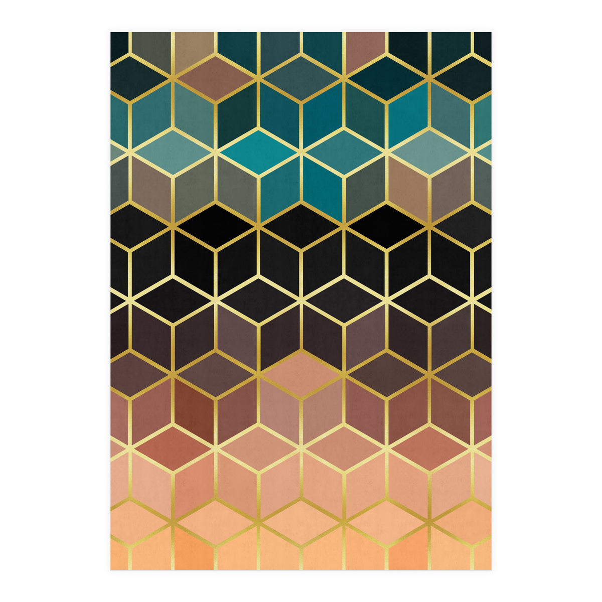 Colorful and golden pattern III (Print Only)