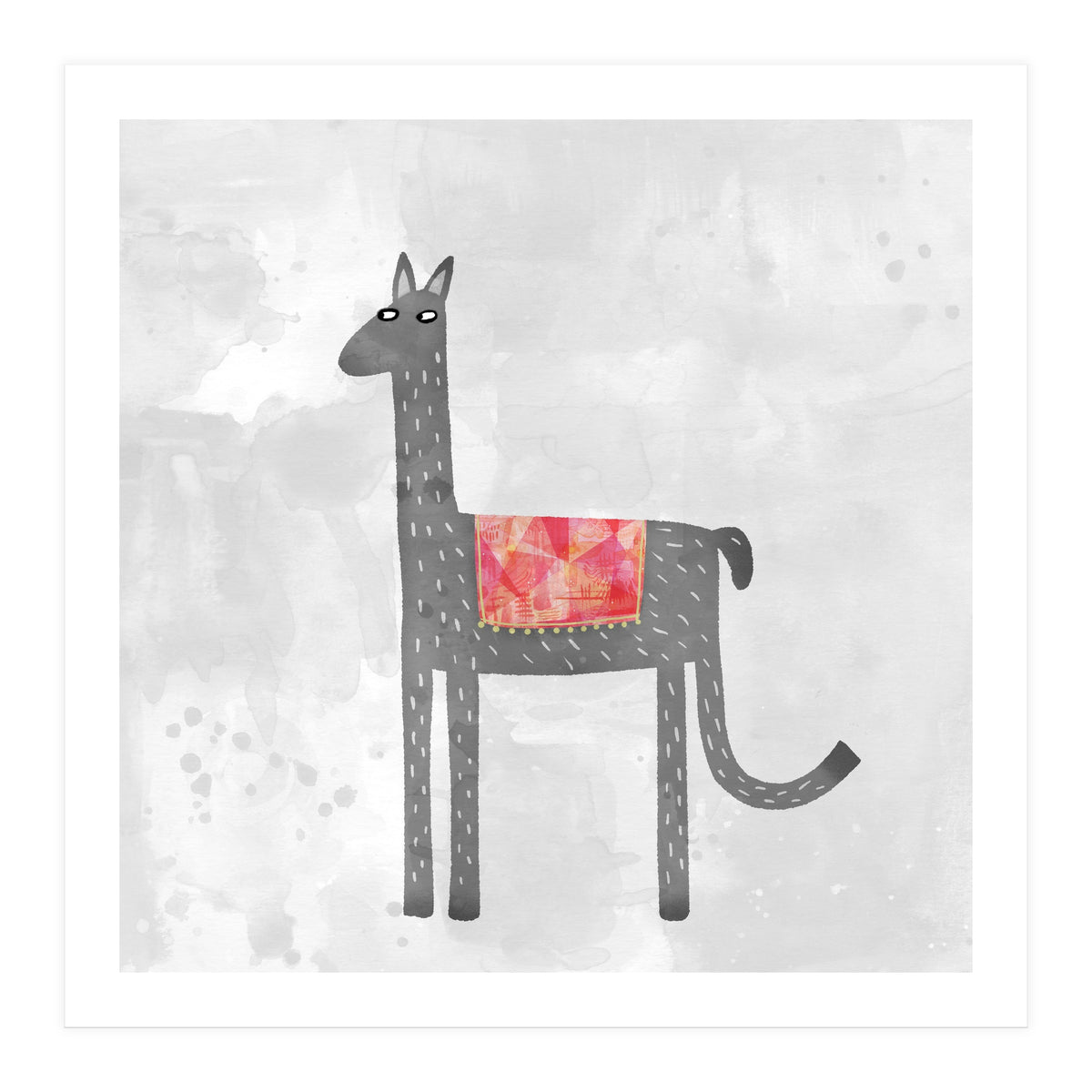 Llama With Fancy Blanket (Print Only)