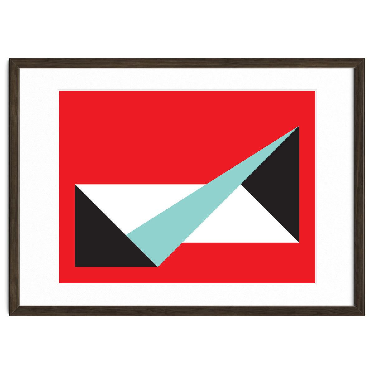 Geometric Shapes No. 49 -  teal, black & red