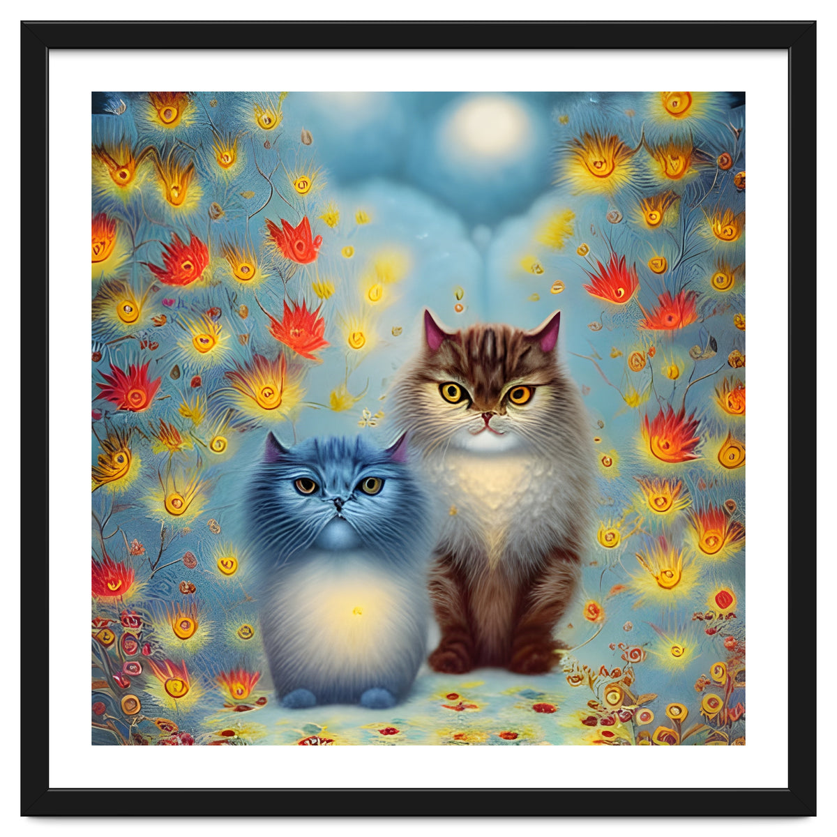 Two Paws Think Alike - Cat Couple in Autumn