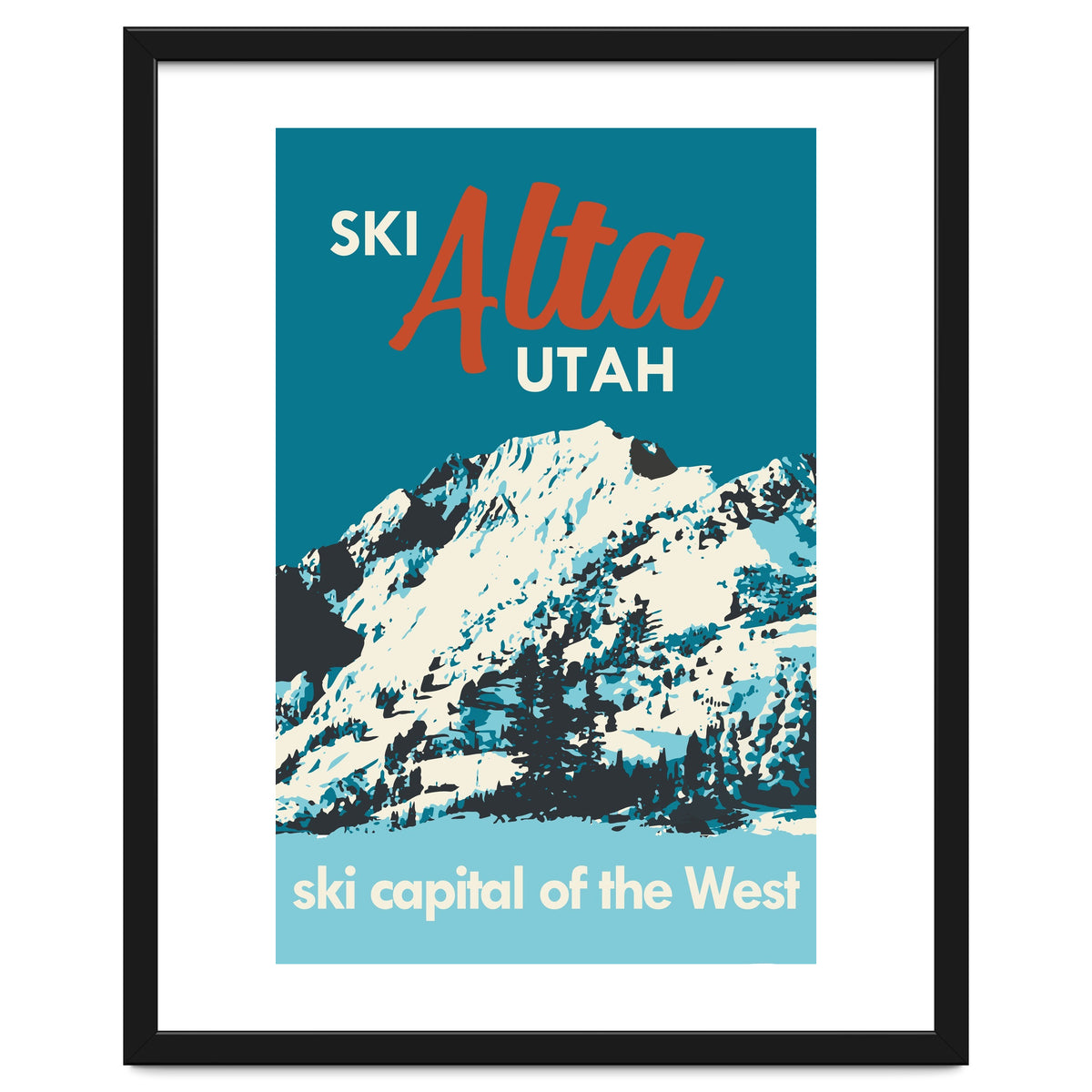 Ski Alta Utah vintage poster