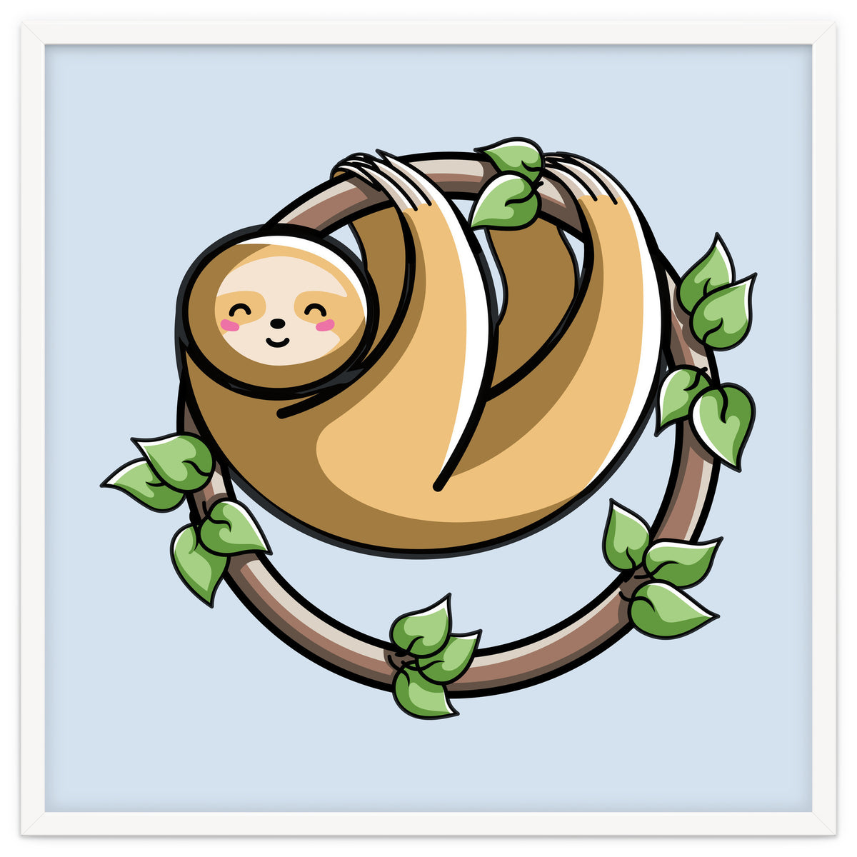Kawaii Cute Sloth Circle