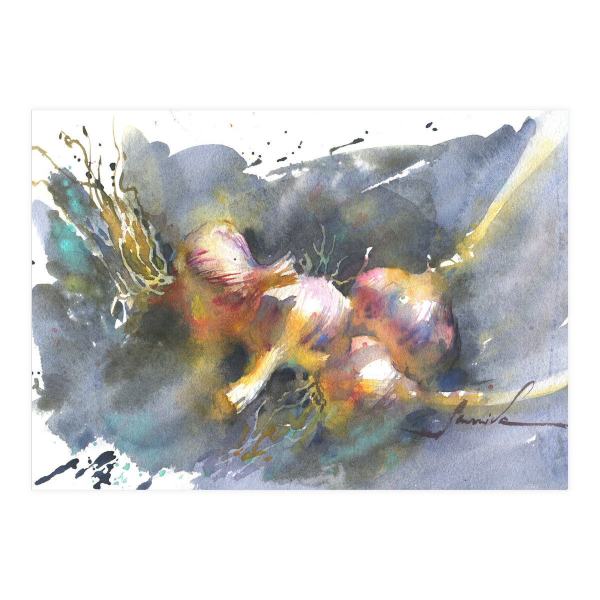 Still life painting watercolor (Print Only)